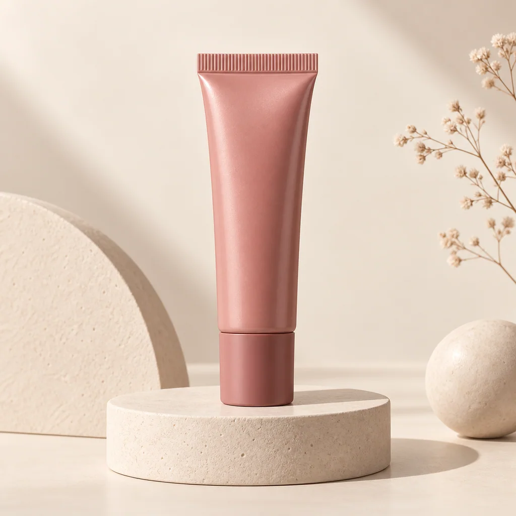 Unbranded beauty product in a warm studio